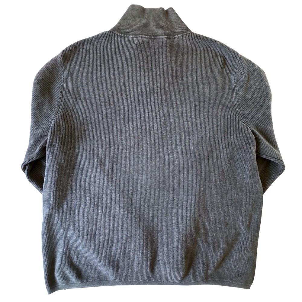 Rag & Bone Full Zip Sweater $398 Charcoal Grey Elbow Patches Mock Neck - Picture 7 of 8